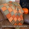 Set of 4 Fat Quarters, Pumpkin Orange Assorted Plaid Gingham