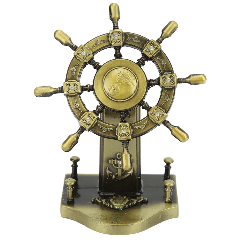 Pirate Decor Alloy Retro Style Glossy Durable Nautical Rudder Ornaments