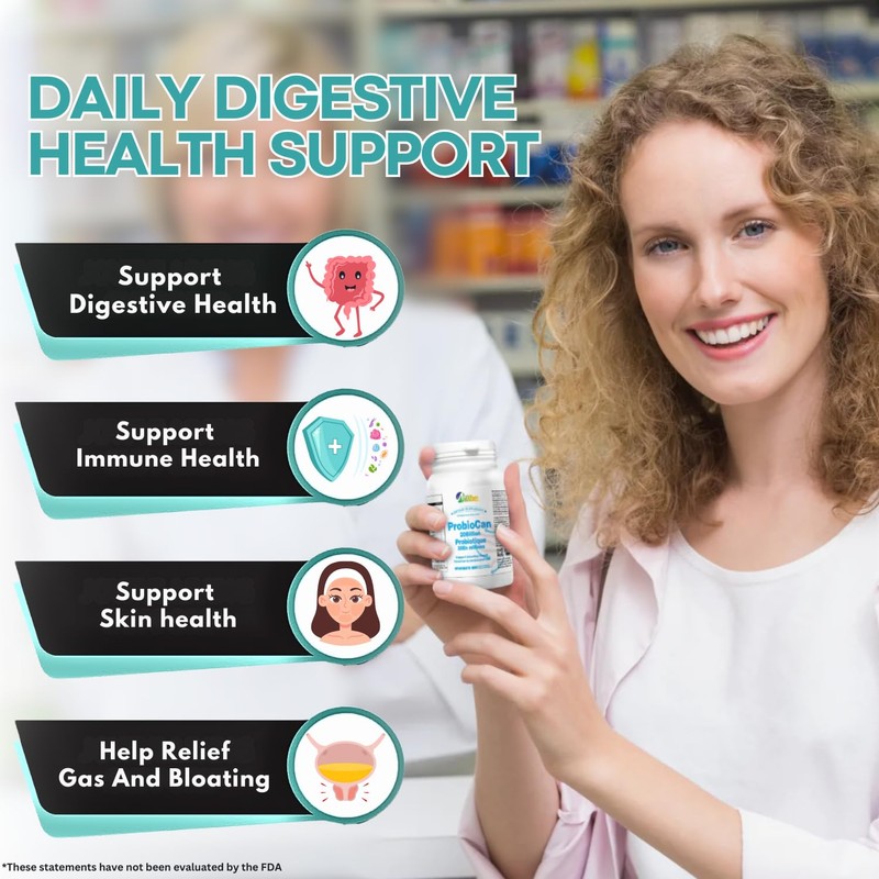 ALLBE ProbioCan 100 Billion CFU, 60 Probiotic Capsules with Lactiplantibacilus