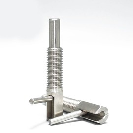 2Pcs Retractable Indexing Plunger Pin, Stainless Steel Spring Pin Spring Loaded Latch Spring Plunger Safety Pin Spring Latch Telescopic Locking Pin Spring Lock with L Handle (M16)