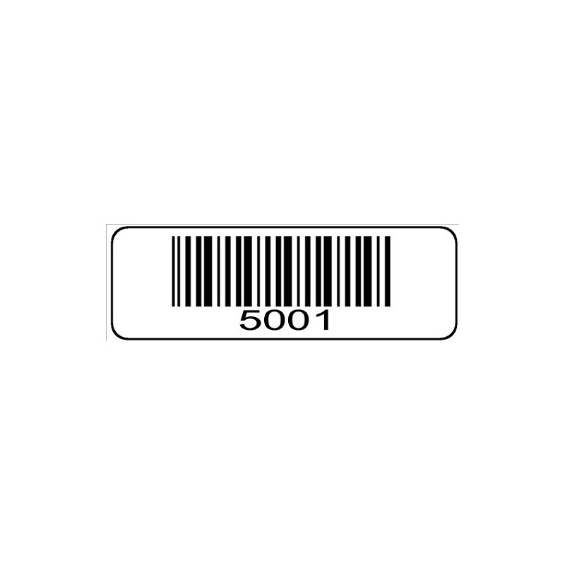 1000 Numbered Labels, Pre Printed Serial Barcodes 1-1/2" x 1/2"