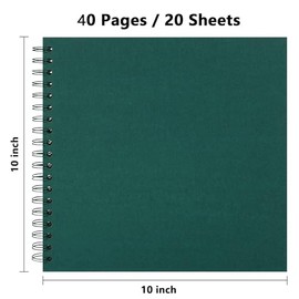 Yopih 10 x 10 Inch Hardcover Kraft Blank Page DIY Scrapbook Photo Album, 40 Pages (20 Sheets) - Perfect for Wedding Anniversaries, Family Memories, and Small Scrapbooking Projects