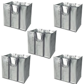 Cobenga Reusable Shopping Bag, 37 x 25.5 x 35.5 cm, Large Reusable Tote Bags, Foldable Shopping Bags with Hard Bottom and Handles, Lightweight Shopping Bag for Everyday Use