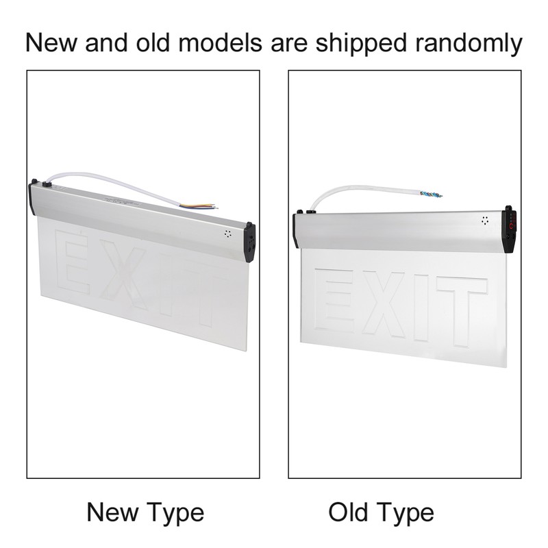 AC220V 3W LED PMMA 350x180mm/13.78x7.09in Emergency Exit Safety Indicator Light