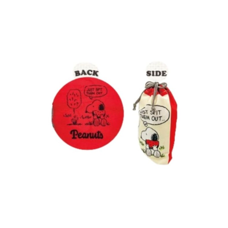 Snoopy Drawstring Pouch with Gusset/Watermelon RED Peanuts