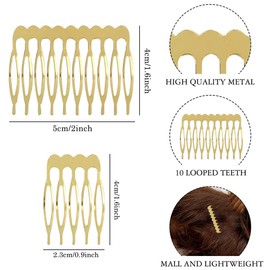 HSYTEK Pack of 12 Hair Combs for Clip-in, French Side Combs, Pin Hair Combs for Wedding, Hanbok, Daily Hairstyles, 3 Colours