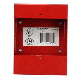 Fire Lite Alarms SB-10 Red Fire Alarm Pull Station Metal Surface Mount Back Box