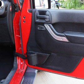 RESTBONE Organizador de almacenamiento con bolsillos para puerta, bolsillos de red para puerta delantera, accesorios interiores para Jeep Wrangler JK JKU Sport X Sahara Rubicon 2011-2018