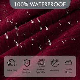 YUEANG 100% Waterproof Recliner Cover, 1 Pieces Reclining Chair Cover Stretch Sofa Slipcovers Washable Furniture Protector for Pets, Dogs, Kids (Wine, 1 Seater X-Large)