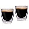 Feelino Espressotasse Glas Doppelwandig, Espresso Gläser im 6er-Set, Glas-Espressotassen mit