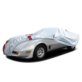 Waterproof Car Covers Replace for 1968–1982 Corvette C3, 6 Layers All Weather Custom-fit Car Cover with Zipper Door & 18 Ponit Windproof Bands for Snow Rain Dust Hail Protection