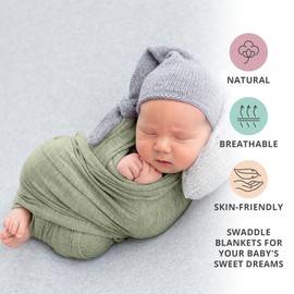 CozyBubs Muslin Swaddle Blankets - Breathable and Skin-Friendly Swaddle Blanket for Girls and Boys - Perfect Nursery Essential and Baby Shower Party Gift - 47 x 47 inches 4-Pack