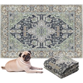 LOVEWAG Washable Dog Pee Pads, 36" x 48", Waterproof, Non-Slip, Super Absorbent, Reusable Machine-Washable, 2-Pack (Sage Forest)
