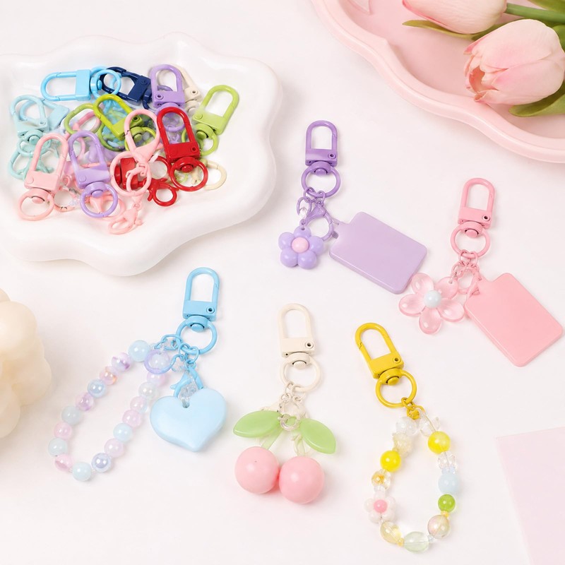 60 Pcs Colorful Metal Double Head Lobster Claw Clasps