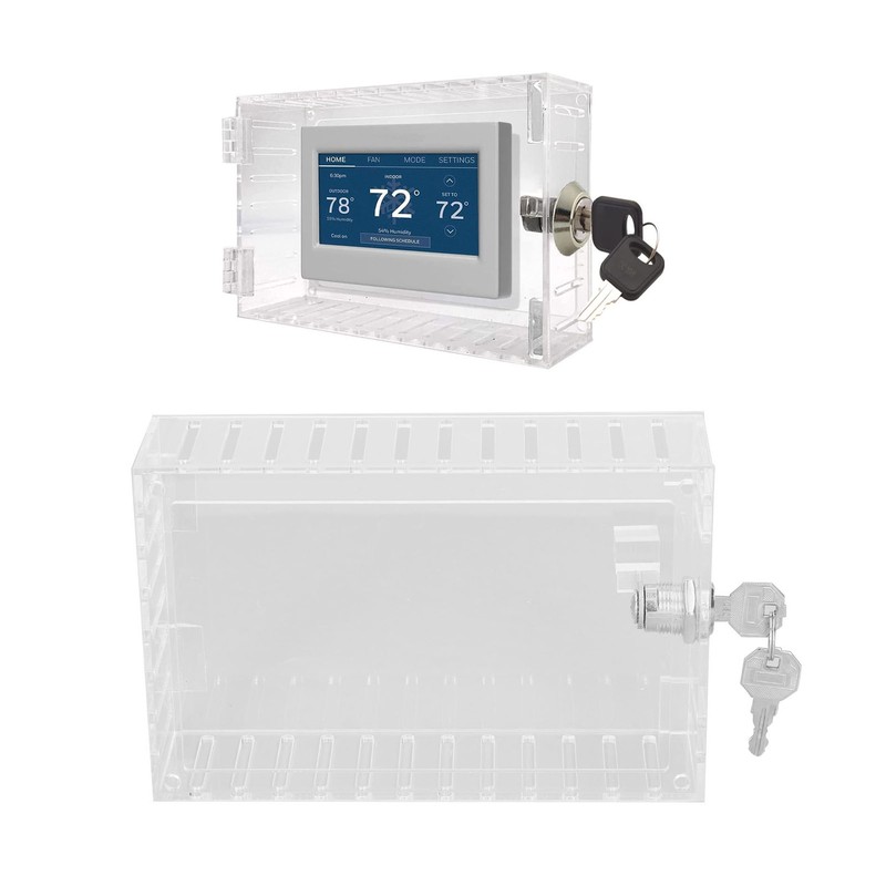 Thermostat Lock Box with 2 Keys Universal Clear Acrylic Plastic