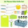 Vvsbpl 36Pcs Kids Knife Set for Real Cooking, Montessori Kitchen