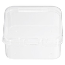 HARFINGTON 48pcs Small Plastic Beads Storage Containers Box 1.77" x 1.73" x 0.75" Bead Organizer Case Empty Storage Box with Hinged Lid for Small Items Beads Crafts Jewelry Hardware, Clear