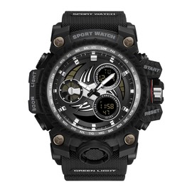 KXAITO Men's Watches Sports Outdoor Waterproof Military Watch Wind Blade Runner Design for Men 3155 (Black)