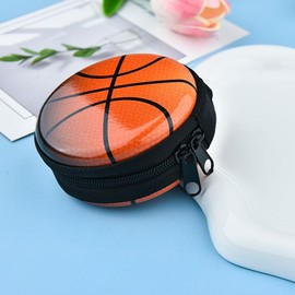 Basketball Purse Pouch Coin Purse with Strap Small Round Pouch Purses Change Wallet Organizer Sports Trinkets Pouches Storage Bag Case Waterproof Travel Pouches Birthday Gifts for Basketball Lovers