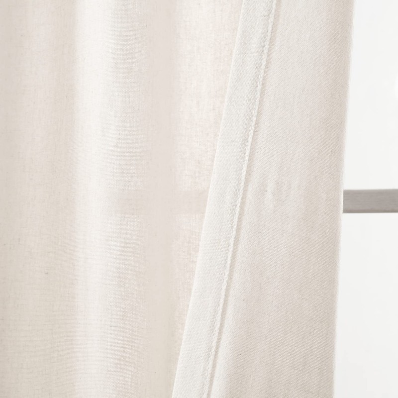 Lush Decor Farmhouse Faux Linen Colorblock Pleated Window Curtain Panel