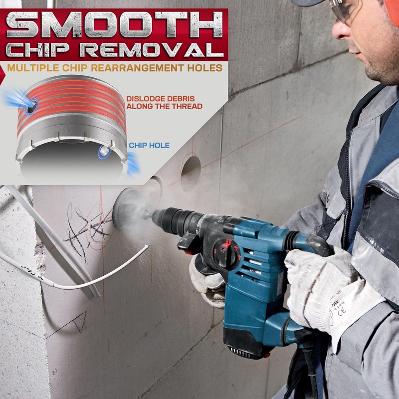 DAIMIT 20PCS Concrete Hole Saw Kits with 3 Drill Bits