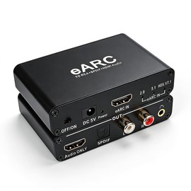 Alanph HDMI eARC/ARC to HDMI, RCA R/L, Optical, 3.5mm Audio Converter, eARC/ARC Audio Converter Extractor/Adapter for TV