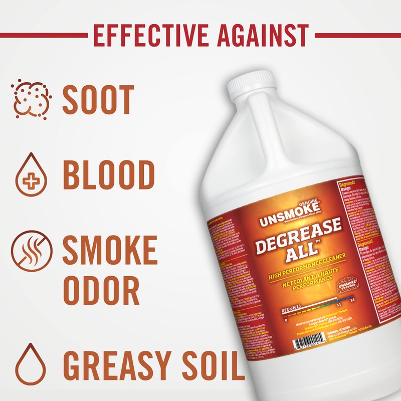 Unsmoke Degrease-All High-Performance Degreaser and Multisurface Cleaner, Cleaning Solution for