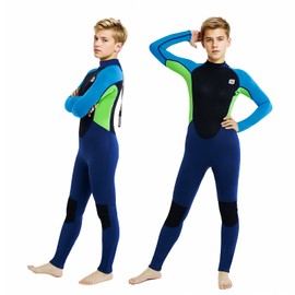Kids Wetsuits Youth Boys Girls 3mm Neoprene Keep Warm Back Zip Full Body Diving Suits for Surfing Swimming Snorkeling