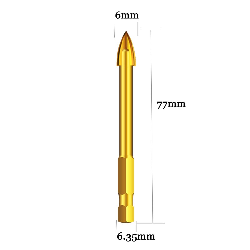 Boxonly 10PCS 6mm Carbide Drill Bit Tungsten Tile Glass Ceramic