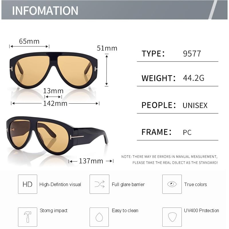 Trendy Retro Oversized Aviator Sunglasses for Women Men 70s Unique