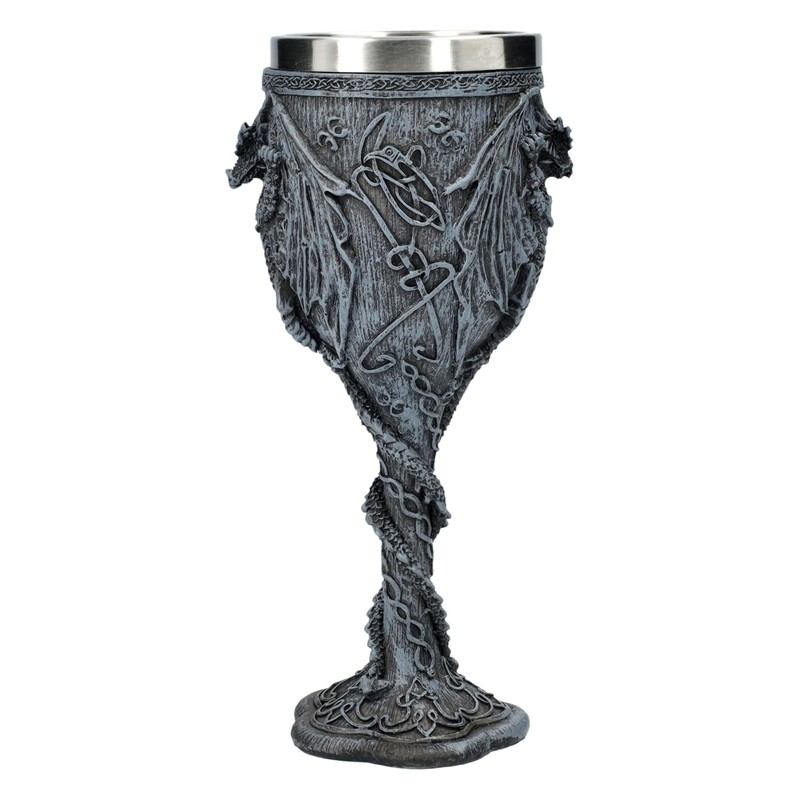 Gothic Goblet with Black Dragon - 19.5cm - Mystical Decoration