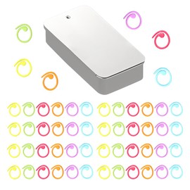 GIDWRIY Pack of 50 Knitting Stitch Markers, Crochet Metal, Stitch Markers Rings, Row Markers, Crochet Markers, Knitting Accessories, Stitch Markers, Mixed, Stitch Markers, Colourful with Storage Box