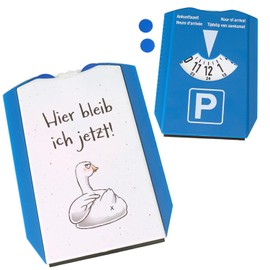 Gilbert die Gans Parking Disc with Saying Hier bleib ich jetzt eine lustige Parkscheibe zum Führerschein Motiv for Men Unlucky Bird Ice Scraper Saying Funny Car Accessories Miesepeter