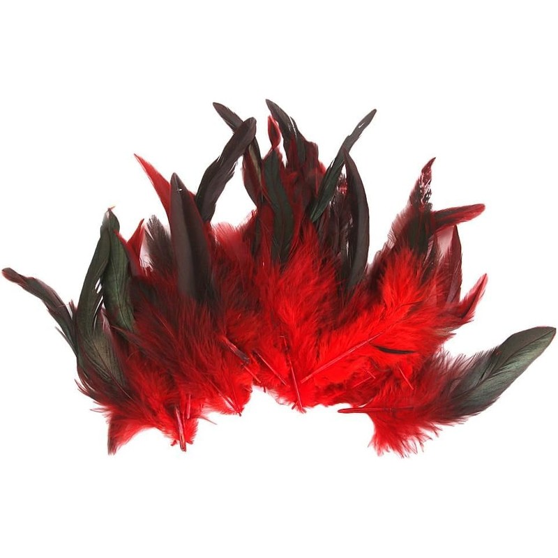 Clockjuan 50 piume rosse naturali per Carnevale Halloween Costume, artigianato,