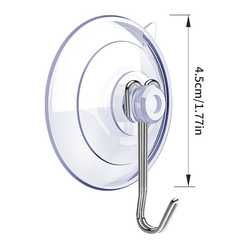 DSMY Suction Cup Hooks 15 Pack, 1.77 Inches Clear Suction