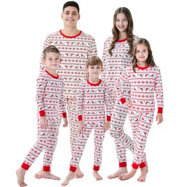 Dolphin&Fish Matching Family Christmas Womens Pajamas Christmas Reindeer Womens Pjs Sleepwear Size XS White