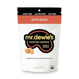 Mr. Dewie's Uniquely Flavored Whole Organic Roasted Cashews (Jerk Spice) - 8oz bag