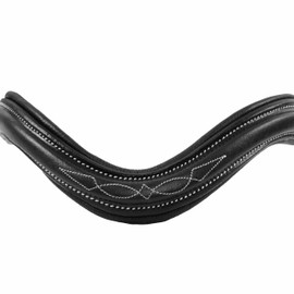 Exion Browband for English Horse Bridle- Curved Shape, Soft Leather Padded, Designer Stitched Equestrian Browband