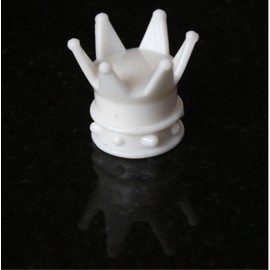 4 x Crown King Valve Caps Colour: White Valve Cap Vkrw