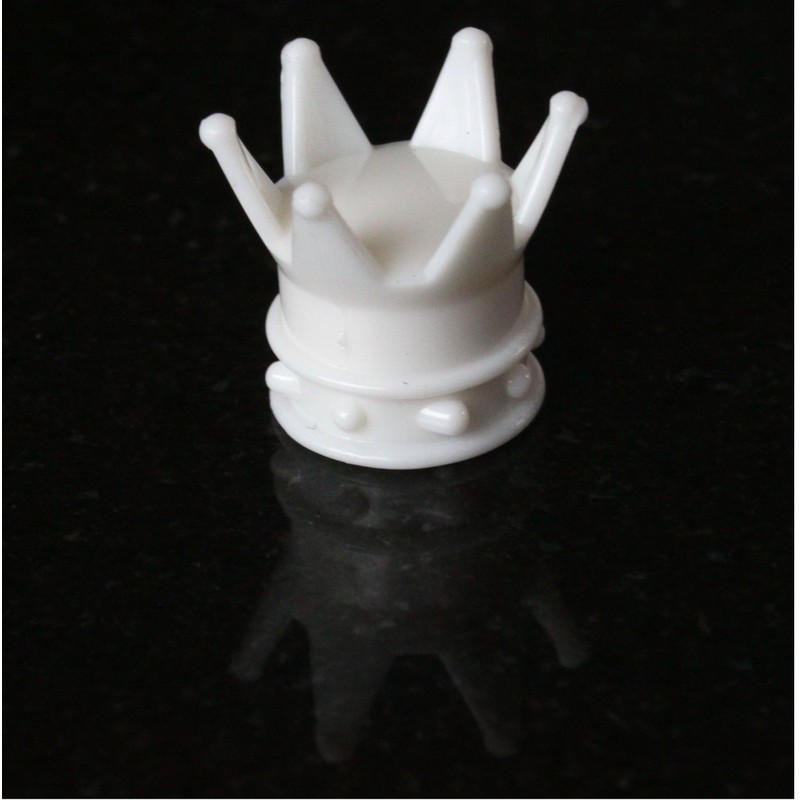 4 x Crown King Valve Caps Colour: White Valve Cap