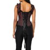 Top Drawer Red/Black Swirl Brocade & Lace Steel Boned Corset