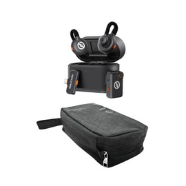 Hollyland Lark M2S Mini Wireless Combo Microphone System Bundle with Maxell Folding Storage Travel Case