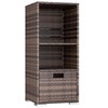 Devoko Outdoor Pool Towel Rack Patio Waterproof Rattan Wicker Storage