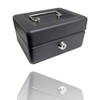 Requisite Needs Metal Money Box Tin 6" Steel Cash Safe