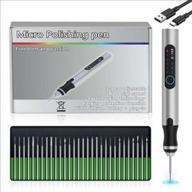 Vanlgs White Cordless Engraving Pen Kit - 30 Blades Rotary Tool for Metal/Wood/Glass/Plastic, USB Rechargeable Precision Engraver, Compact 2.7x4.7x1.2in - DIY Crafting Tool for Beginners Professionals