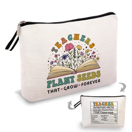 OUZ Teacher Gifts,Teacher Appreciation Gifts for Women, Birthday Gift for Teacher, Thank You Gift Teacher, Graduation Party Makeup Bag Gift, Makeup Zipper Pouch (PLANT SEEDS THAT GROW FOREVER)