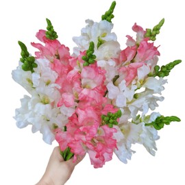JBBCMY 8 PCS Artificial Flowers Snapdragon Realistic Floral Plants with Stems Silk Flowers 16.14'' for Home Garden Indoor Wedding Party Decoration (Pink)