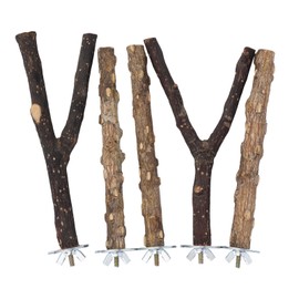 Bird Wood Perch Set, Wooden Parrot Stand Bird Cage Perch Stand Toy Training Branches Birds Cage Accessories for Parrotlets Cockatiel Budgie Small and Medium Sized Birds