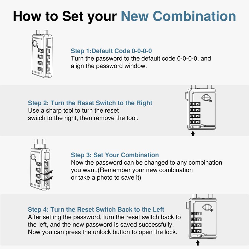 Puroma TSA Approved Luggage Travel Locks with Open Alert Indicator,