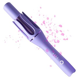 ZEOEZHBI Automatic Curling Iron, Auto Hair Curler Iron, Rotating Curling Iron Spinning Curling Iron with 4 Temps Hair Curling & 1" Large Rotating Barrel Auto Shut-Off for Hair Styling, Purple
